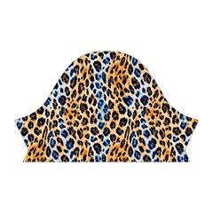 Blue Brown Leopard Short Sleeve V Right Sleeve