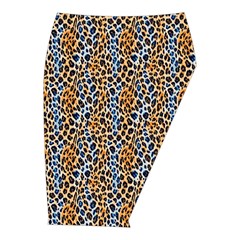 Blue Brown Leopard Midi Wrap Pencil Skirt from ArtsNow.com  Front Right 
