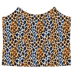 Blue Brown Leopard Spaghetti Top Long Pants Satin Pajamas Set from ArtsNow.com Front