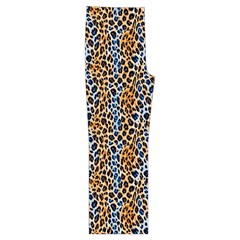 Blue Brown Leopard Short Sleeve Long Pants Satin Pajamas Set from ArtsNow.com Front Bottom Right