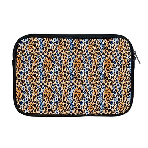 Blue Brown Leopard Apple MacBook Pro 17  Zipper Case from ArtsNow.com Front