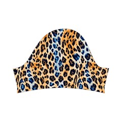 Blue Brown Leopard Kids  Short Sleeve Velvet Dress from ArtsNow.com Right Sleeve