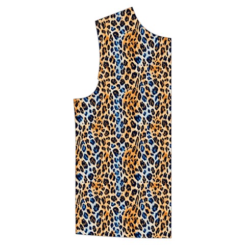 Blue Brown Leopard Kid s Button Up Puffer Vest from ArtsNow.com Front Right