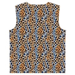 Blue Brown Leopard Kid s Button Up Puffer Vest from ArtsNow.com Back