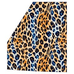 Blue Brown Leopard Men s High Neck Button Up Puffer Vest from ArtsNow.com Pocket Right