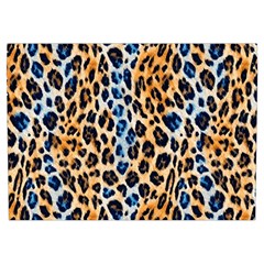 Blue Brown Leopard Everyday Shoulder Bag with Pouch Bag from ArtsNow.com Front Pocket
