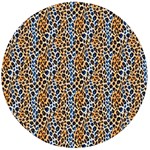 Blue Brown Leopard Wooden Bottle Opener (Round)
