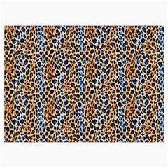 Blue Brown Leopard Roll Up Canvas Pencil Holder (L) from ArtsNow.com Front