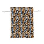Blue Brown Leopard Lightweight Drawstring Pouch (M)