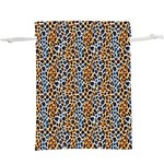 Blue Brown Leopard Lightweight Drawstring Pouch (XL)