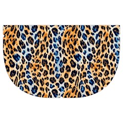 Blue Brown Leopard Make Up Case (Medium) from ArtsNow.com Side Right