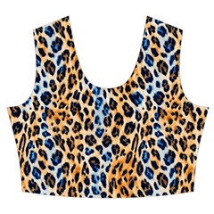 Blue Brown Leopard Women s Crop Top Pleated Skater Rave Skirt from ArtsNow.com Front