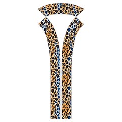 Blue Brown Leopard Kids  Long Sleeve Velvet Lounge Robe from ArtsNow.com Collar Inside