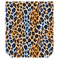Blue Brown Leopard Kids  Long Sleeve Velvet Lounge Robe from ArtsNow.com Pocket Left