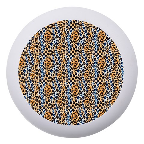Blue Brown Leopard Dento Box with Mirror from ArtsNow.com Front