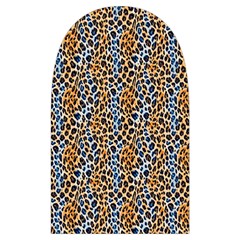 Blue Brown Leopard Microwave Oven Glove from ArtsNow.com Back