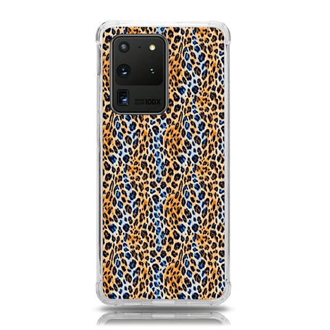 Blue Brown Leopard Samsung Galaxy S20 Ultra 6.9 Inch TPU UV Case from ArtsNow.com Front