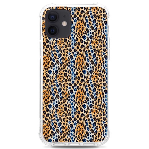 Blue Brown Leopard iPhone 12/12 Pro TPU UV Print Case from ArtsNow.com Front