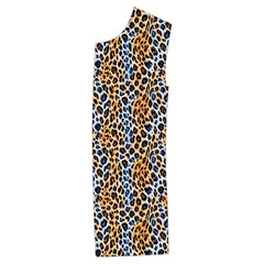 Blue Brown Leopard Kids  Stylish Hooded Puffer Vest from ArtsNow.com Front Left