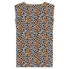 Blue Brown Leopard Kids  Stylish Hooded Puffer Vest from ArtsNow.com Back