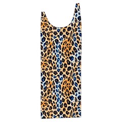Blue Brown Leopard Kids  Stylish Hooded Puffer Vest from ArtsNow.com Front Right Side