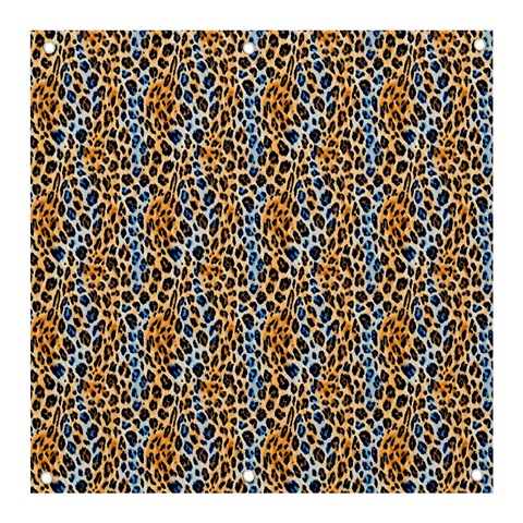 Blue Brown Leopard Banner and Sign 3  x 3  from ArtsNow.com Front