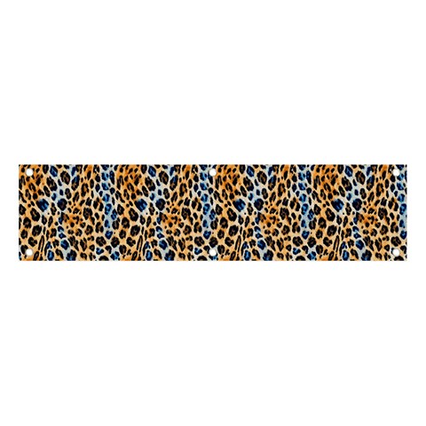 Blue Brown Leopard Banner and Sign 4  x 1  from ArtsNow.com Front