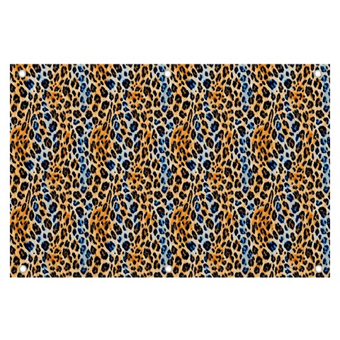 Blue Brown Leopard Banner and Sign 6  x 4  from ArtsNow.com Front