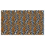 Blue Brown Leopard Banner and Sign 7  x 4 