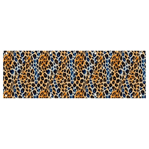 Blue Brown Leopard Banner and Sign 9  x 3  from ArtsNow.com Front