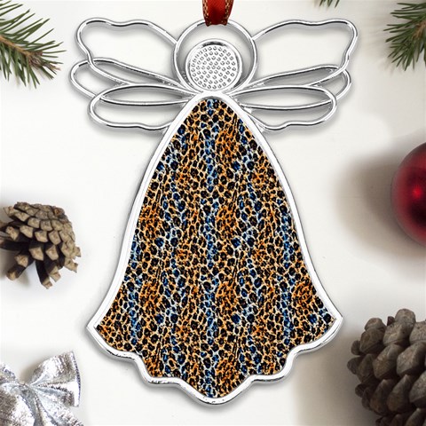 Blue Brown Leopard Metal Loving Angel Silver  from ArtsNow.com Front
