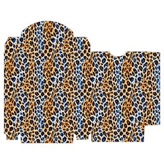 Blue Brown Leopard Playing Cards Single Design (Rectangle) with Custom Box from ArtsNow.com Poker Box
