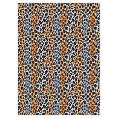 Blue Brown Leopard Playing Cards Single Design (Rectangle) with Custom Box from ArtsNow.com Card