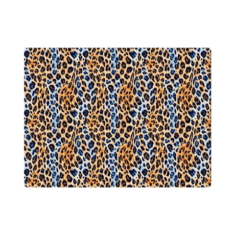 Blue Brown Leopard 35  x 27  Premium Plush Fleece Blanket (Mini) from ArtsNow.com 35 x27  Blanket Front