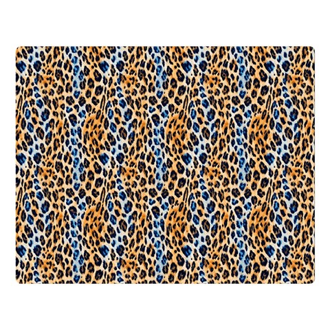 Blue Brown Leopard 80  x 56  Premium Plush Fleece Blanket (Large) from ArtsNow.com 80 x60  Blanket Front