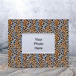 Blue Brown Leopard White Tabletop Photo Frame 4 x6 