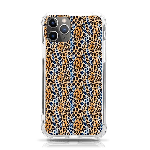 Blue Brown Leopard iPhone 11 Pro 5.8 Inch TPU UV Print Case from ArtsNow.com Front