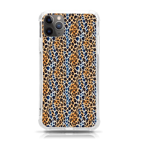 Blue Brown Leopard iPhone 11 Pro Max 6.5 Inch TPU UV Print Case from ArtsNow.com Front