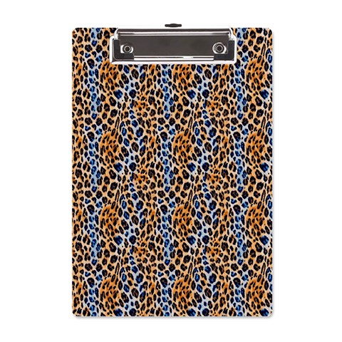 Blue Brown Leopard A5 Acrylic Clipboard from ArtsNow.com Front