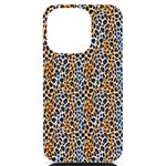 Blue Brown Leopard iPhone 14 Pro Black UV Print PC Hardshell Case
