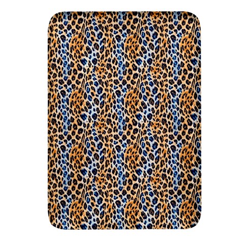Blue Brown Leopard Rectangular Glass Fridge Magnet (4 pack) from ArtsNow.com Front