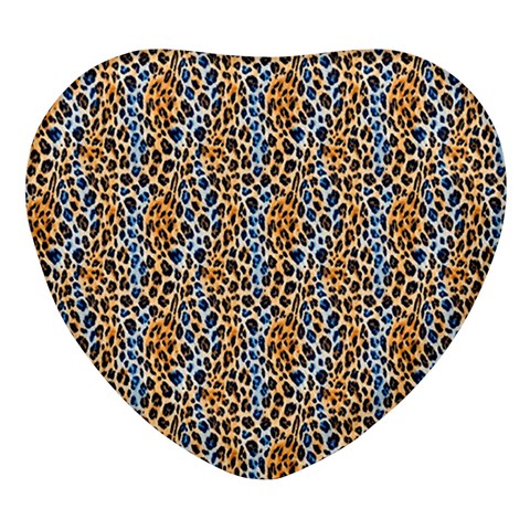 Blue Brown Leopard Heart Glass Fridge Magnet (4 pack) from ArtsNow.com Front
