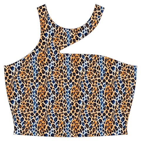 Blue Brown Leopard Cut Out Top from ArtsNow.com Front