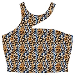 Blue Brown Leopard Cut Out Top from ArtsNow.com Front