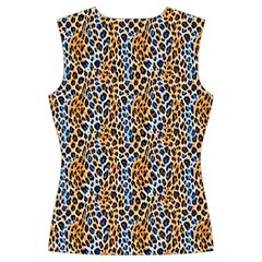 Blue Brown Leopard Women s Cut Out Long Sleeve T Back