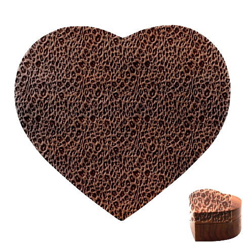 Blue Brown Leopard Heart Wood Jewelry Box from ArtsNow.com Front