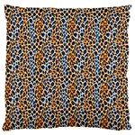 Blue Brown Leopard 18  Baby Flannel Cushion Case (Two Sides)