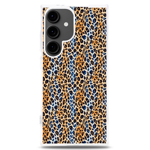 Blue Brown Leopard Samsung Galaxy S24 Plus 6.7 Inch TPU UV Case from ArtsNow.com Front