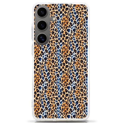 Blue Brown Leopard Samsung Galaxy S24 Ultra 6.9 Inch TPU UV Case from ArtsNow.com Front