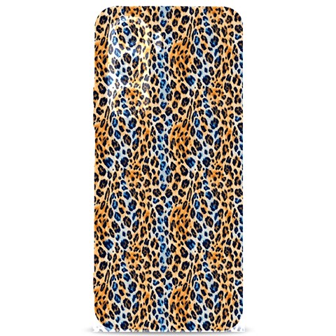 Blue Brown Leopard Samsung Galaxy S24 Plus 6.7 Inch Black TPU UV Case from ArtsNow.com Front